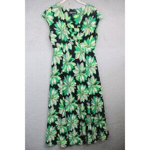 Jones New York V Neck Babydoll Midi Dress-Floral-Whimsigoth-Size 8